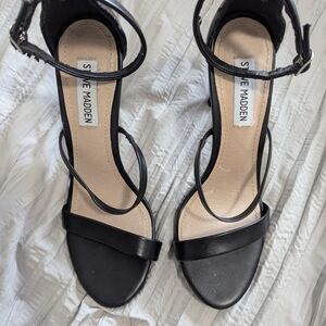 Steve Madden Black Strappy Heels